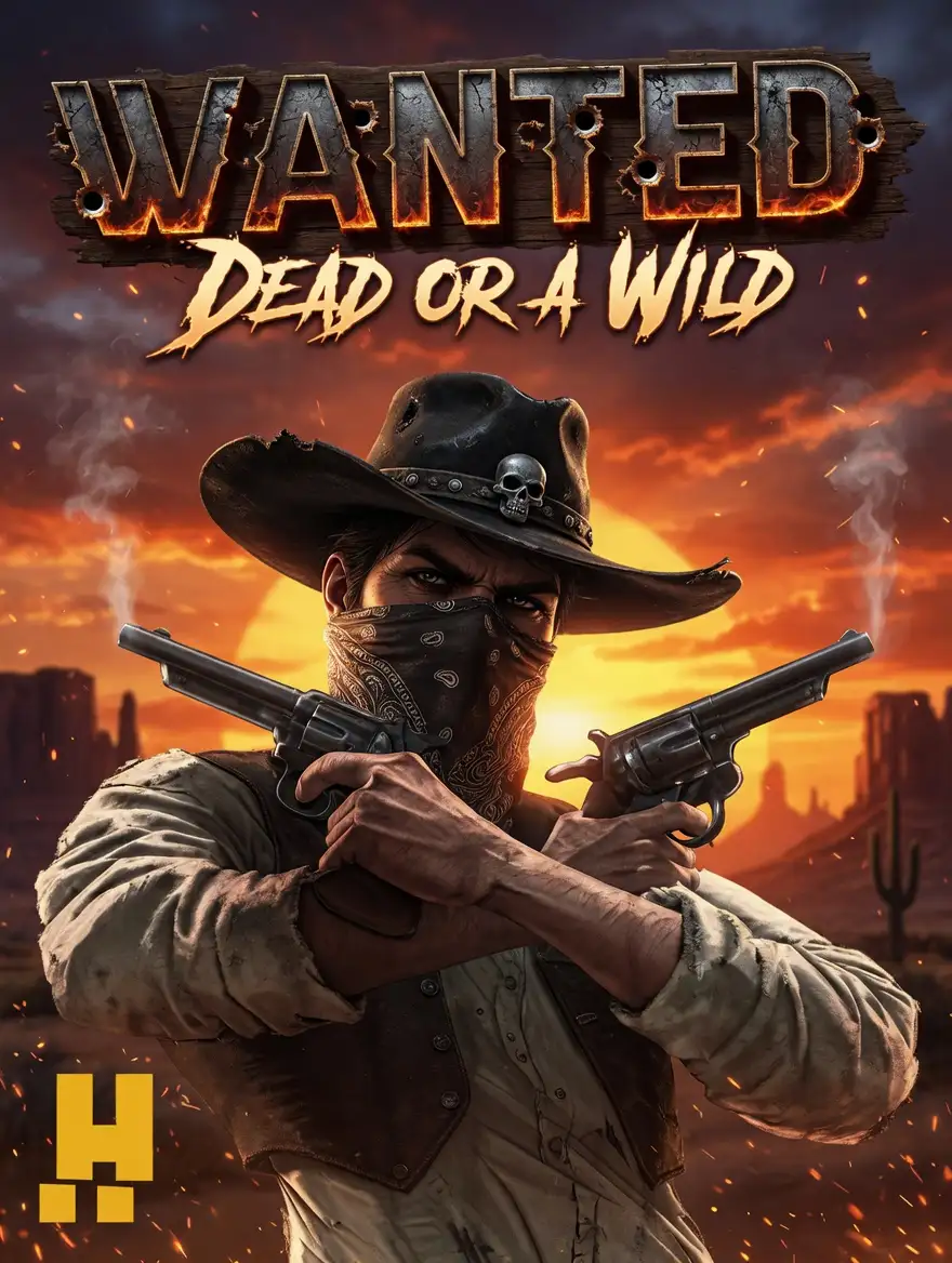 Outlaw with guns in Wanted Dead or a Wild slot