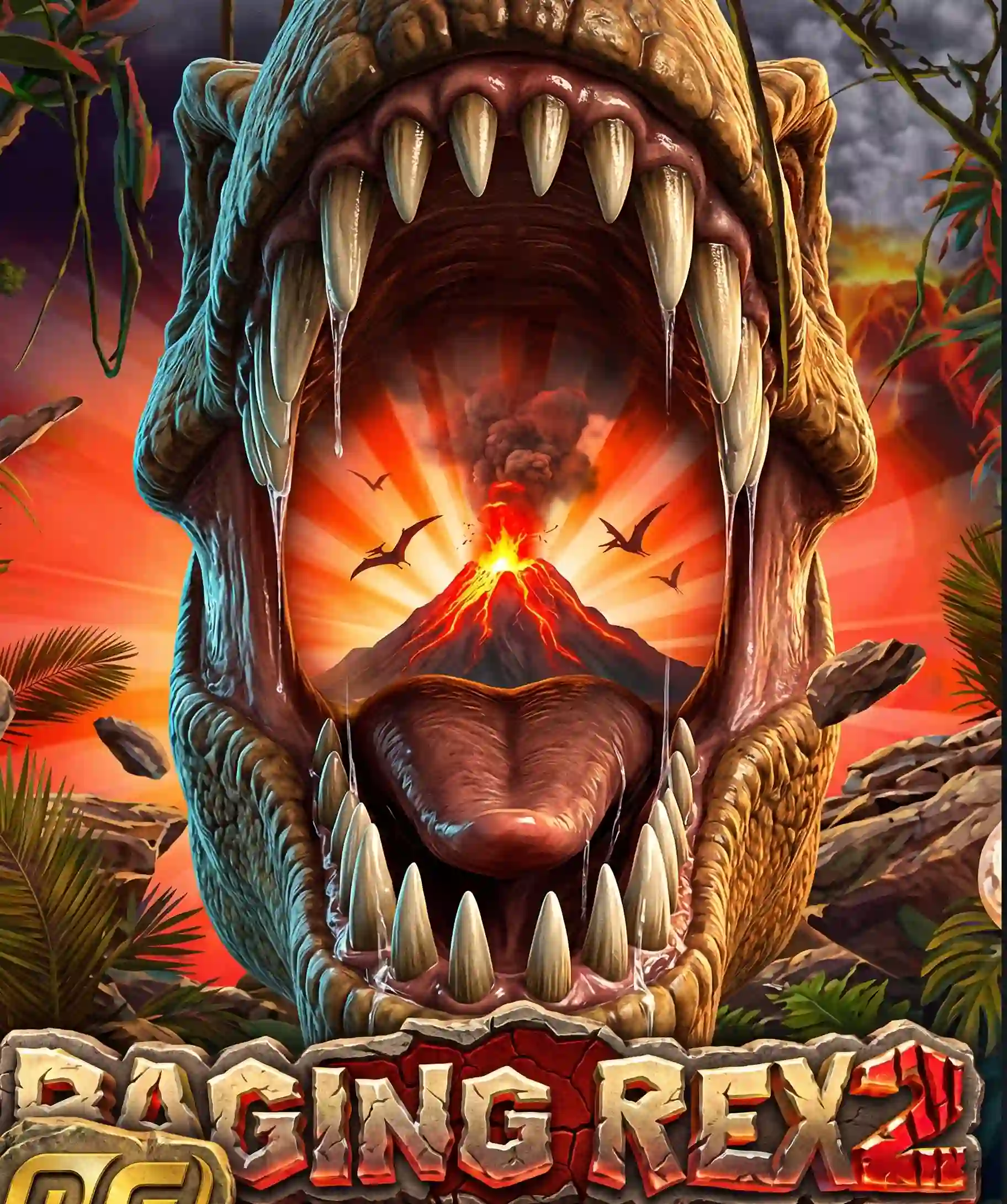 Raging Rex 2 slot – T-Rex with volcano eruption