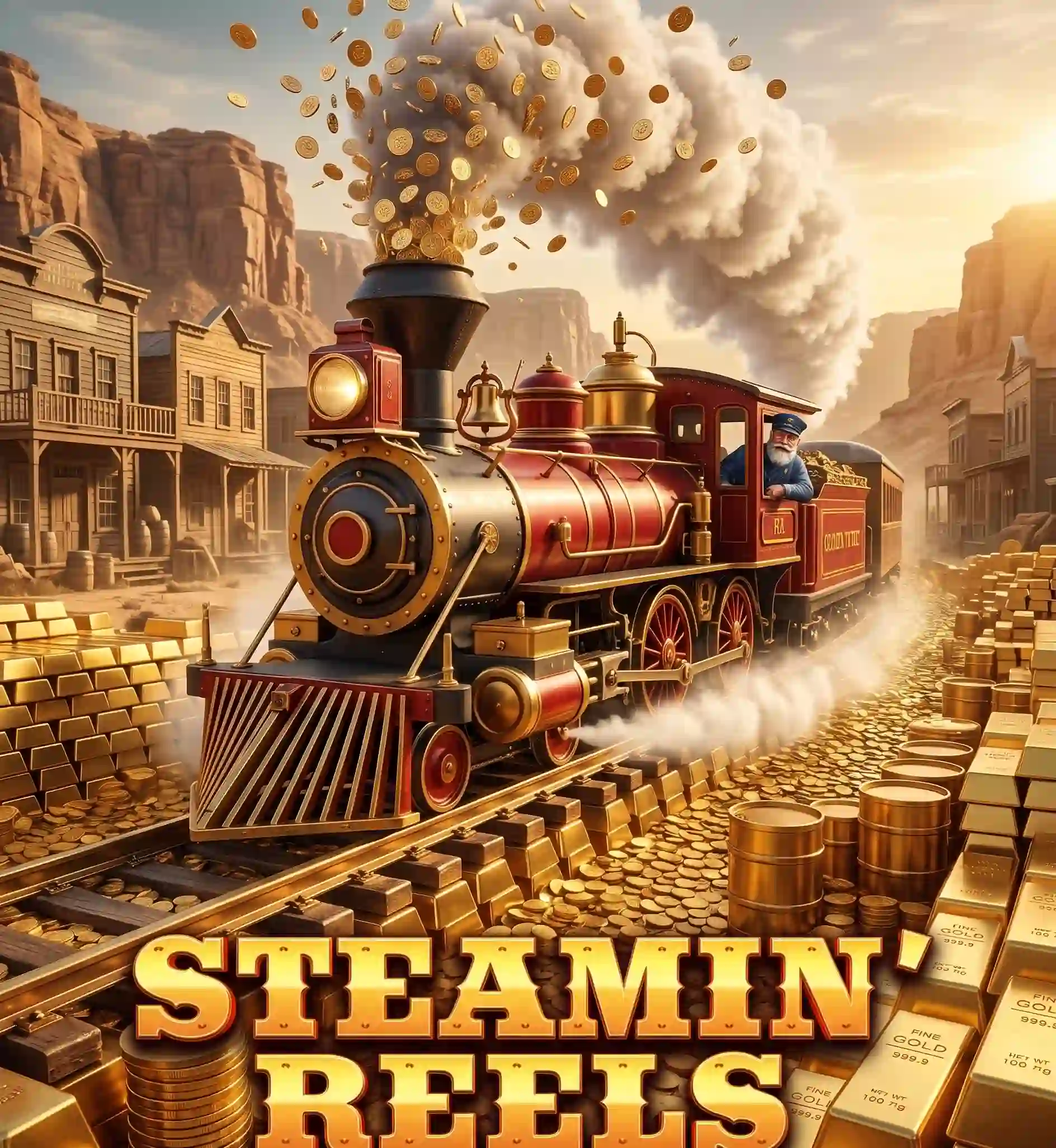 Steamin' Reels slot – wild west train with gold